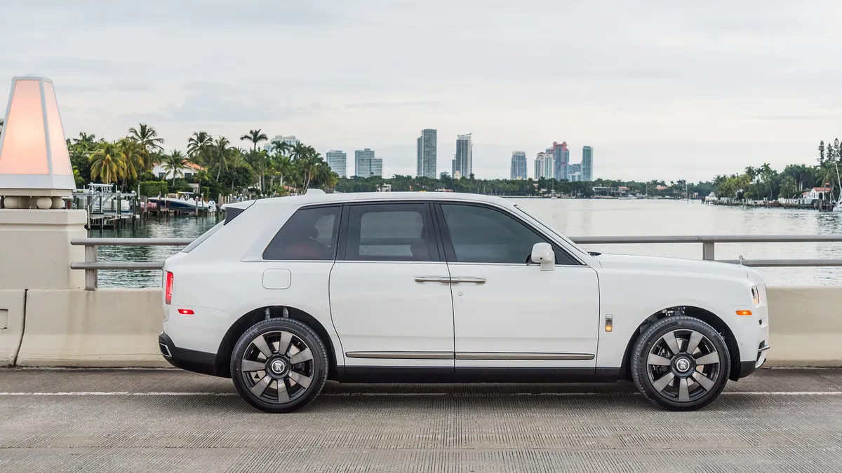 Exotic car parked outside a Miami gallery during Art Basel week