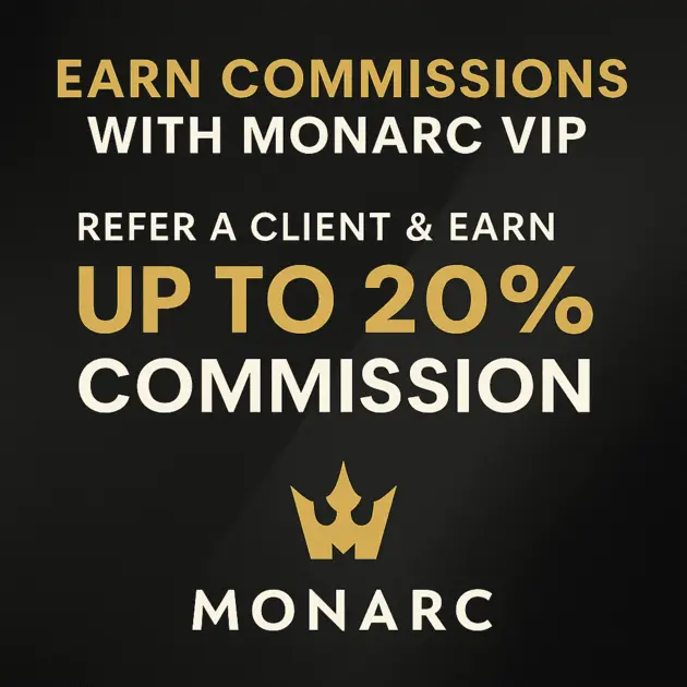 Earn Commissions with Monarc VIP, Exotic Car, Yacht & Chauffeur Referral Program (2025)